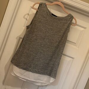 Banana Republic Heather Gray Tank with White Layer